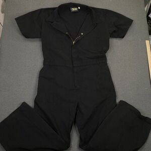 Big Bud Press Short Sleeve Jumpsuit Womens 4XL Black Coveralls Mechanic